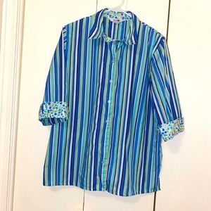 💚💙ALIA Summer Stripes Button Down💙💚